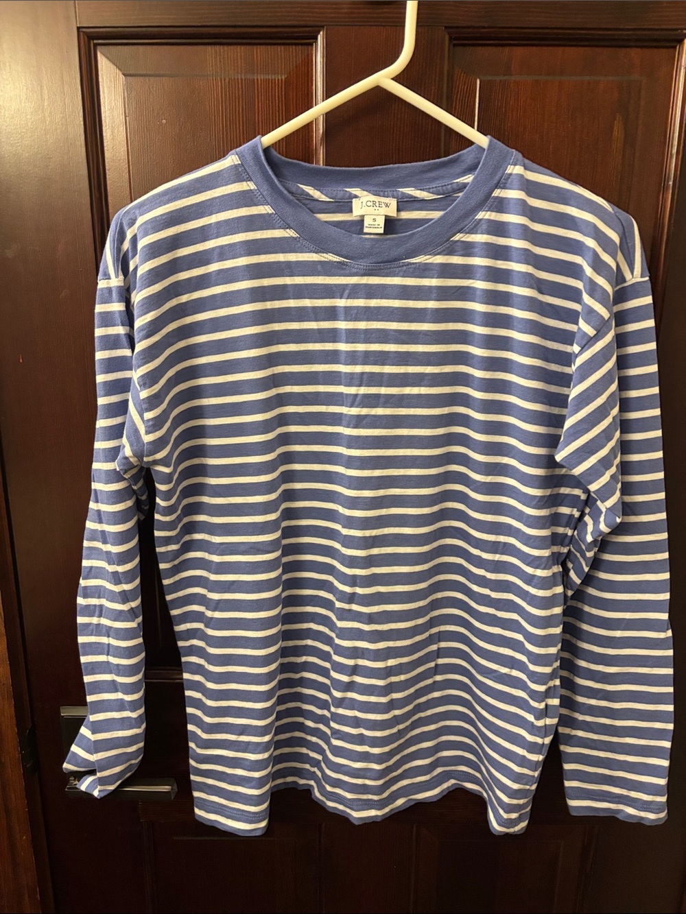 J. Crew Blue and White Striped Crewneck Tee - Picture 7 of 7